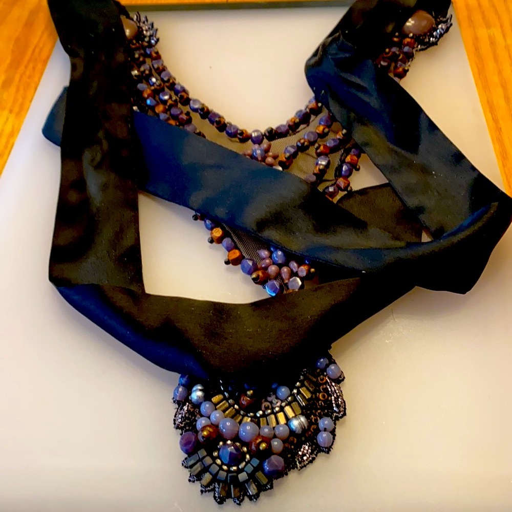 Necklace bib Elie Tahari vintage statement Necklace - Picture 7 of 8